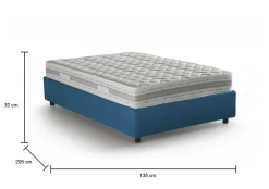 Talamo Italia Lit double Dbamb, Lit coffre avec revêtement en tissu, Ouverture frontale, avec matelas 120x190 cm inclus, Bleu Clearance