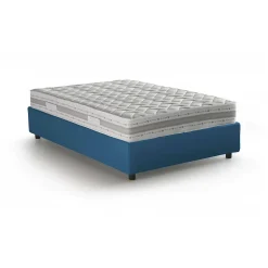 Talamo Italia Lit double Dbamb, Lit coffre avec revêtement en tissu, Ouverture frontale, avec matelas 120x190 cm inclus, Bleu Clearance
