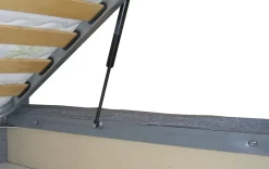Talamo Italia Lit double Dfecci, Lit coffre avec revêtement et tête de lit en tissu, Ouverture frontale, adapté pour matelas 160x190 cm, Beige