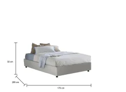 Talamo Italia Lit double Dguid, Lit coffre avec revêtement en similcuir, Ouverture frontale, adapté pour matelas 160x190 cm, Blanc New