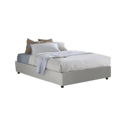 Talamo Italia Lit double Dguid, Lit coffre avec revêtement en similcuir, Ouverture frontale, adapté pour matelas 160x190 cm, Blanc New