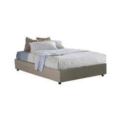 Talamo Italia Lit double Dgytkj, lit coffre avec revêtement en similcuir, ouverture frontale, adapté pour matelas 120x190 cm, gris tourterelle Hot