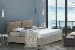 Talamo Italia Lit double Dmerol, Lit coffre avec revêtement en similcuir, Ouverture frontale, adapté pour matelas 160x200 cm, gris tourterelle Online