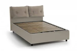 Talamo Italia Lit double Dmerol, Lit coffre avec revêtement en similcuir, Ouverture frontale, adapté pour matelas 160x200 cm, gris tourterelle Online