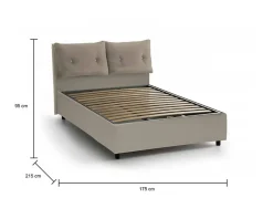 Talamo Italia Lit double Dmerol, Lit coffre avec revêtement en similcuir, Ouverture frontale, adapté pour matelas 160x200 cm, gris tourterelle Online