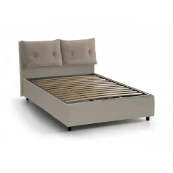 Talamo Italia Lit double Dmerol, Lit coffre avec revêtement en similcuir, Ouverture frontale, adapté pour matelas 160x200 cm, gris tourterelle Online