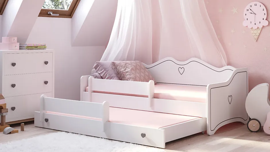 Kobi Lit double EMMA avec rail 160x80 gris