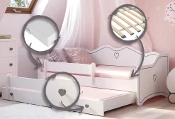 Kobi Lit double EMMA avec rail 160x80 gris