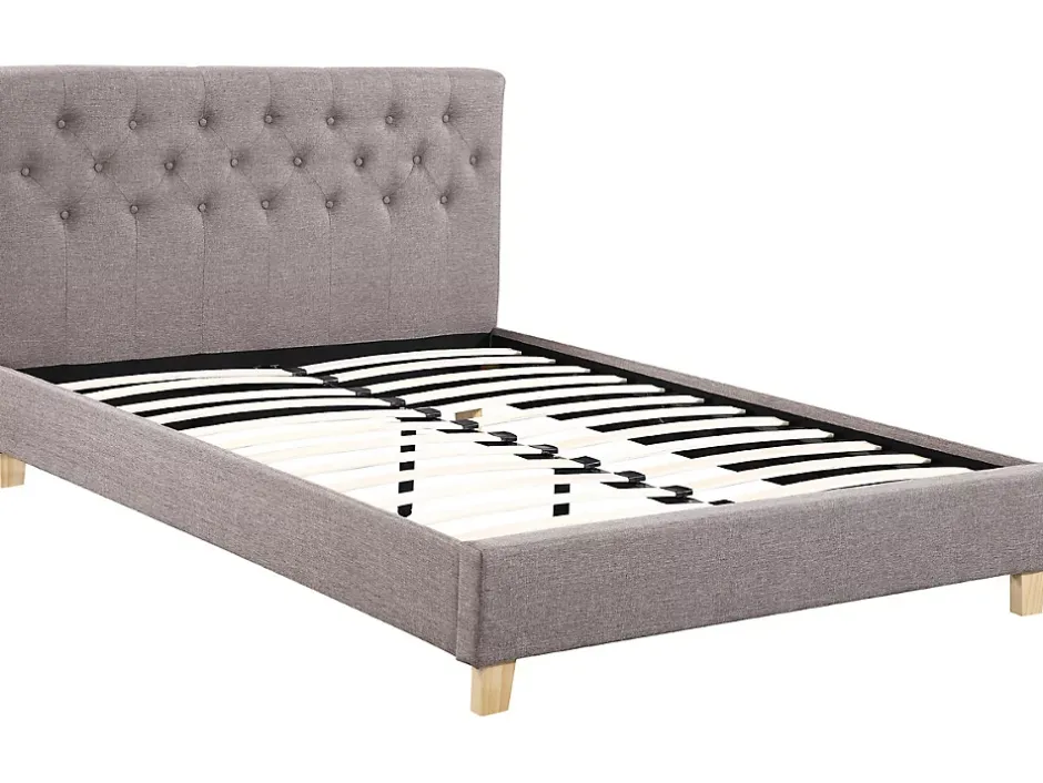 Habitat Et Jardin Lit double "Emmy" - 140 x 190 cm - Taupe Discount