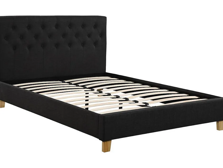 Habitat Et Jardin Lit double "Emmy" 140 x 190 cm Gris