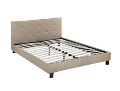 Habitat Et Jardin Lit double en pvc "Julia" 140 x 190 cm Taupe Sale