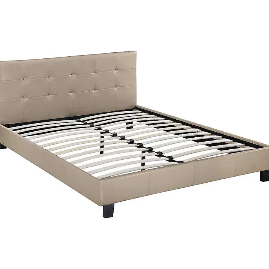 Habitat Et Jardin Lit double en pvc "Julia" 140 x 190 cm Taupe Sale