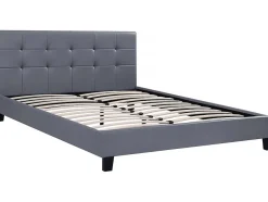 Habitat Et Jardin Lit double en pvc "Julia" - 140 x 190 cm - Gris Hot