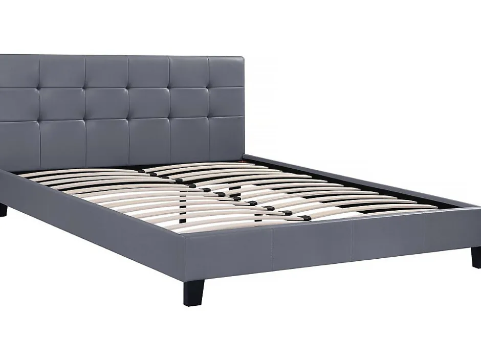 Habitat Et Jardin Lit double en pvc "Julia" - 160 x 200 - Gris clair