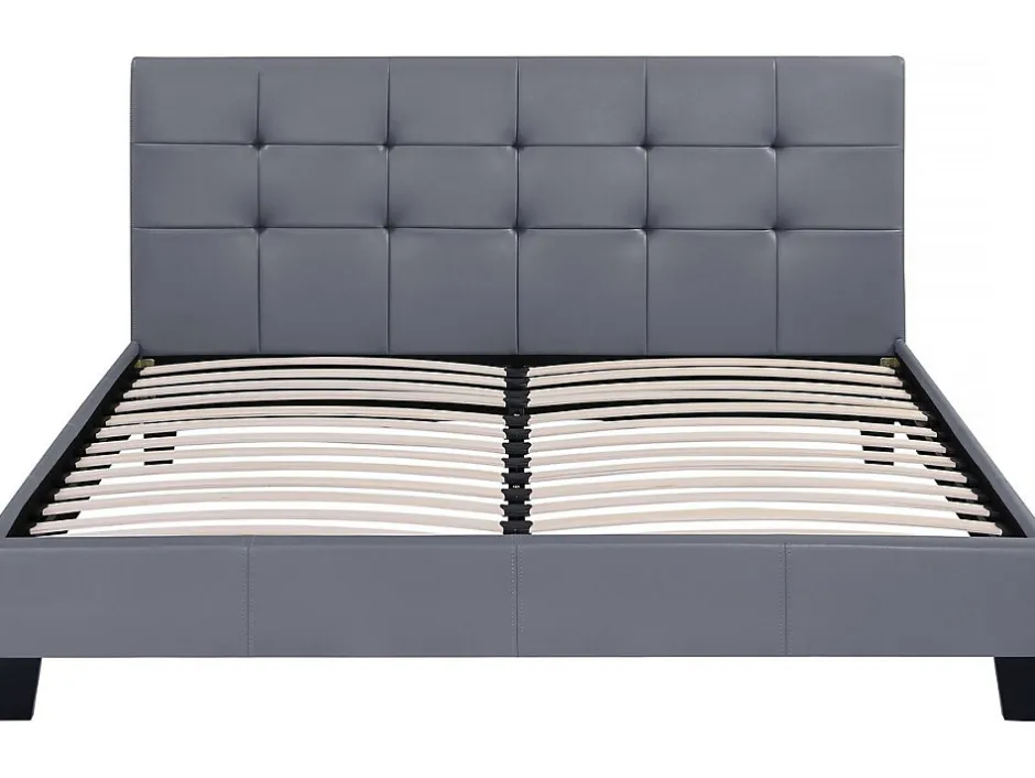 Habitat Et Jardin Lit double en pvc "Julia" - 160 x 200 - Gris clair