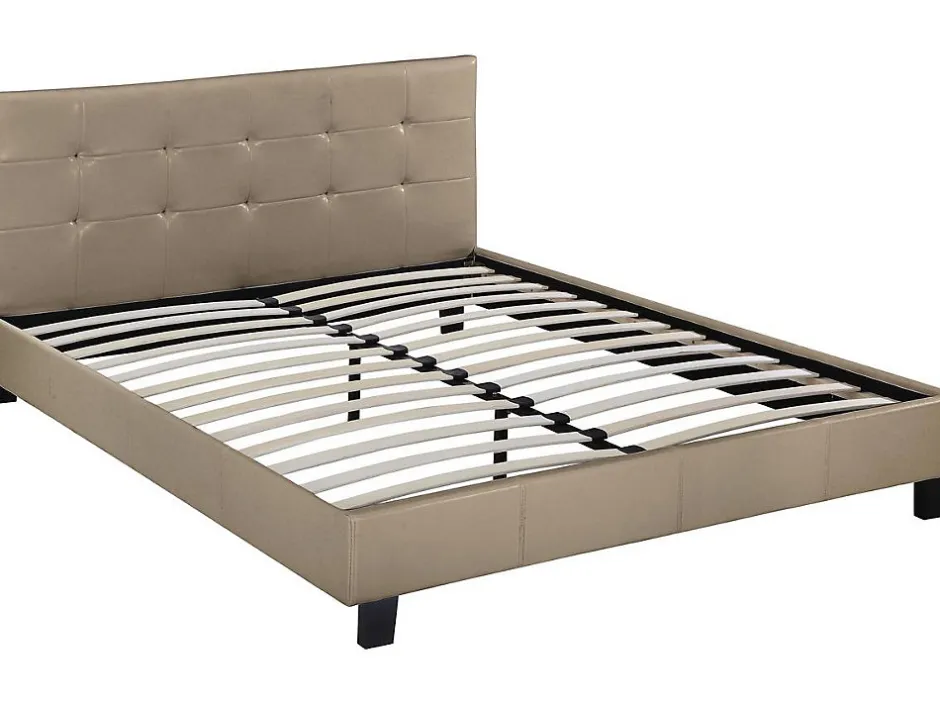 Habitat Et Jardin Lit double en pvc "Julia" - 160 x 200 - Taupe