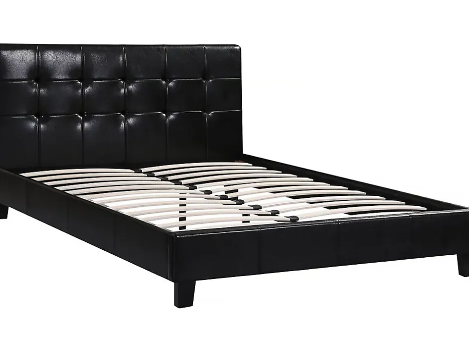 Habitat Et Jardin Lit double en pvc "Julia" 140 x 190 cm Noir Discount