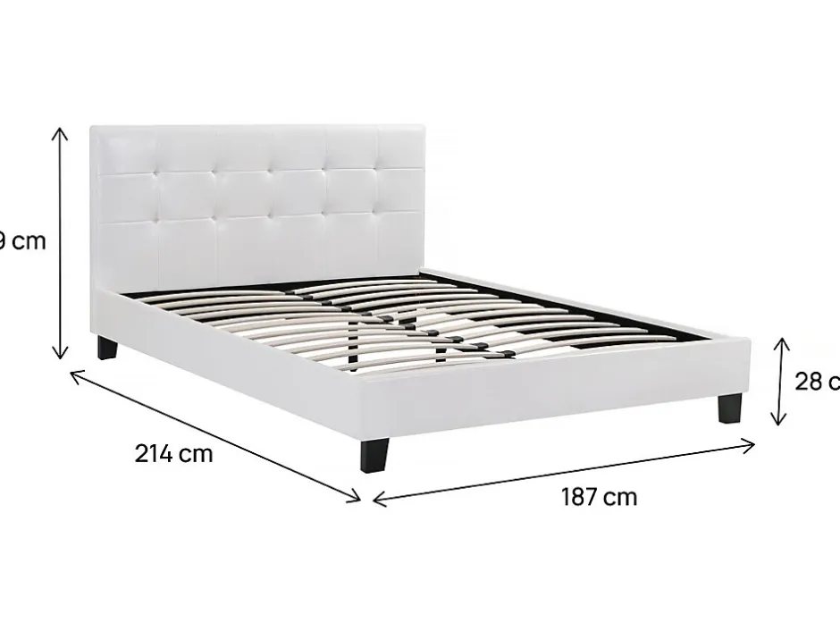 Habitat Et Jardin Lit double en pvc "Julia" 180 x 200 Blanc Outlet