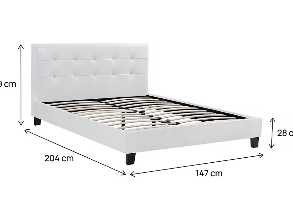 Habitat Et Jardin Lit double en pvc "Julia" - 140 x 190 cm - Blanc Online