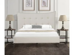 Palozi Home Lit double en tissu capitonné " Aspen" 140 x 190 cm Beige