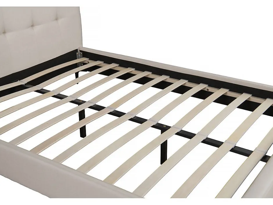 Palozi Home Lit double en tissu capitonné " Aspen" 140 x 190 cm Beige