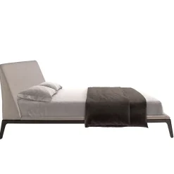 Angel Cerda Lit double en tissu gris moderne avec tête de lit originale Best