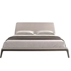 Angel Cerda Lit double en tissu gris moderne avec tête de lit originale Best
