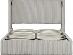 Palozi Home Lit double en velours côtelé avec coffre et lampe intégré 
