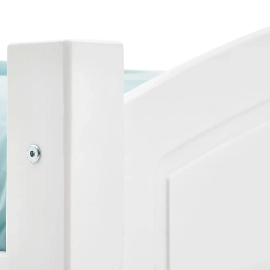 Idimex Lit double FLIMS, 140 x 190 cm en pin massif lasuré blanc Outlet