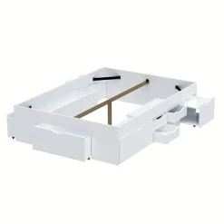 Weber Industries Lit double JAZZ 160x200 7 tiroirs + 2 chevets / Blanc