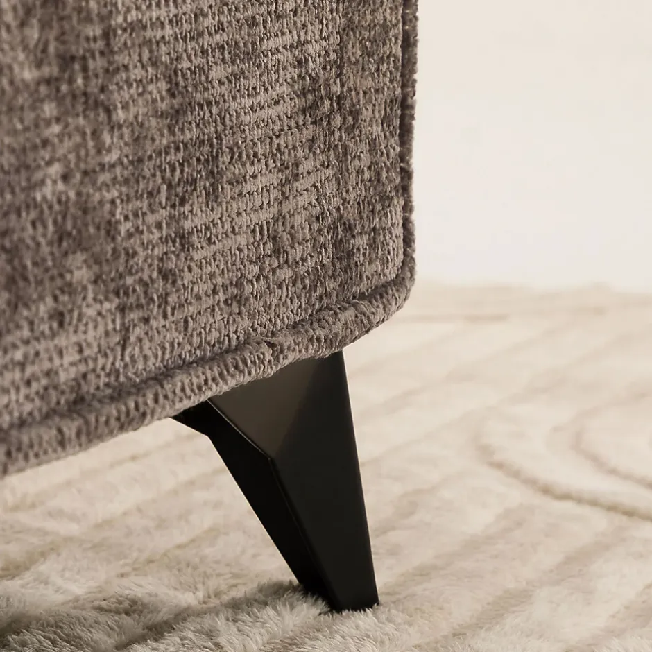Idimex Lit double LEVERDA 140 x 190 cm, revêtement en tissu - Brun New