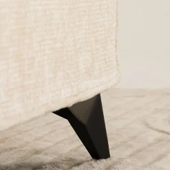 Idimex Lit double LEVERDA 140 x 190 cm, revêtement en tissu - Blanc
