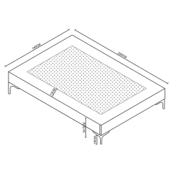 [En.Casa] Lit double Lilla 140 x 200 cm gris foncé en.casa