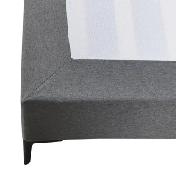 [En.Casa] Lit double Lilla 140 x 200 cm gris foncé en.casa
