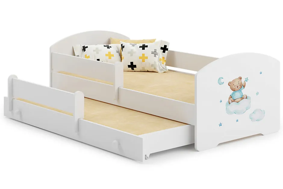 Kobi Lit double LUK 160x80 Blue Teddy Bear
