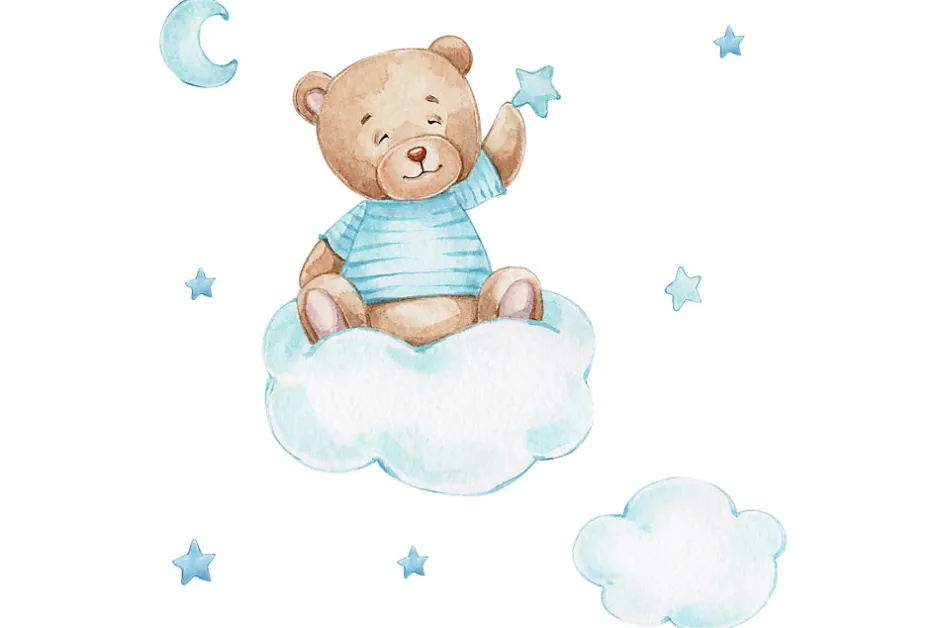 Kobi Lit double LUK 160x80 Blue Teddy Bear