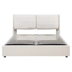 [En.Casa] Lit double Lunner 140 x 200 cm beige en.casa Online