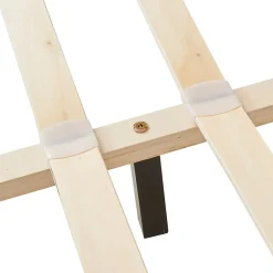 Corium Lit Double Rembourré Albacete Sommier à Lattes Housse Similicuir 180 x 200 cm Blanc Best