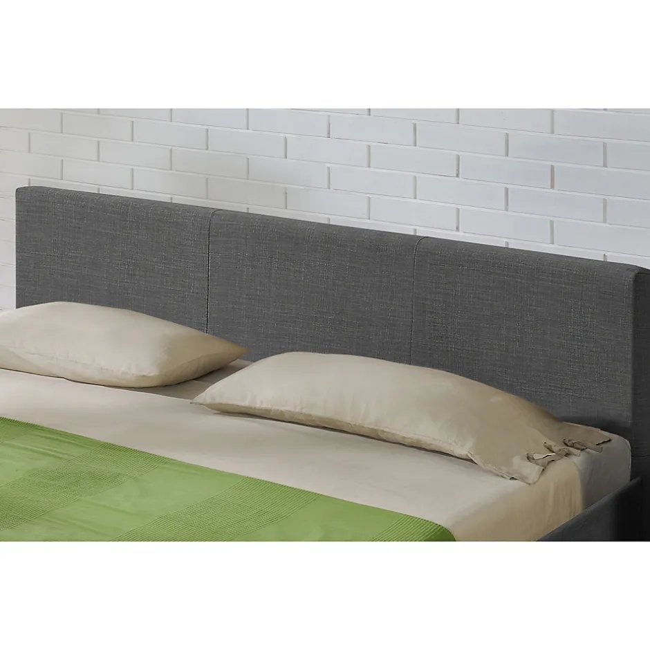 Corium Lit Double Rembourré Design Sommier à Lattes Polyester 180 x 200 cm Gris Foncé