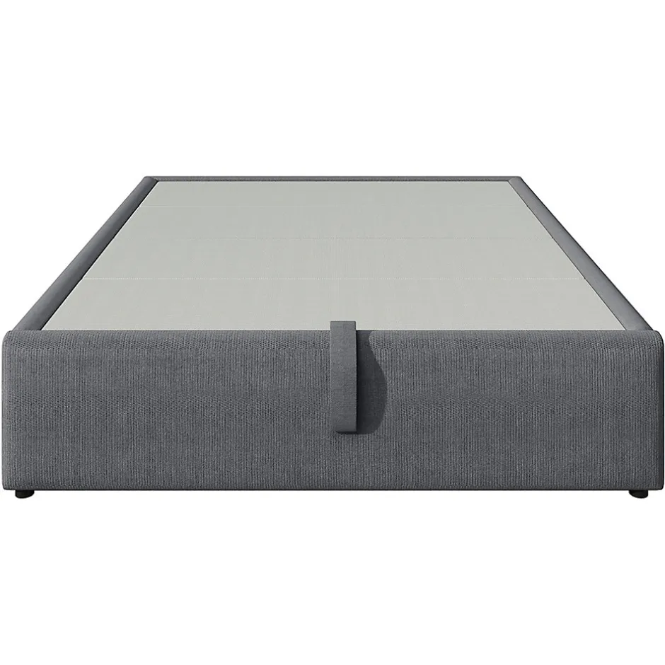 Gutent Lit double rembourré 140x200 cm, Lit de rangement Cadre de lit avec USB- C, Sans tête de lit, Coton, Gris,Sans matelas