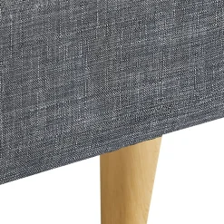IDMarket Lit double scandinave BALTA avec tête de lit et sommier 140 x 190 cm tissu gris anthracite