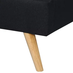IDMarket Lit double scandinave OSLO avec tête de lit et sommier 140 x 190 cm tissu noir Best