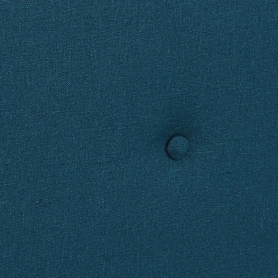 IDMarket Lit double scandinave OSLO avec tête de lit et sommier 160 x 200 cm tissu bleu canard