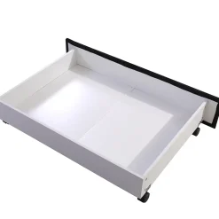 Generique Lit Double 180x200 - Lit Capitonné en Velours Noir avec 2 Tiroirs, Lit Adulte Moderne avec Rangement Sale