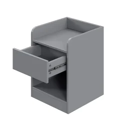 Okwish Lit Double 140x200 cm - avec Rangement Intégré et Tiroirs Latéraux, Banc Coffre pour Gain de Place - Gris