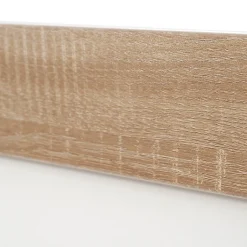 Generique Lit double 180x200 cm - Lit adulte flottant en bois massif avec sommier à lattes - Bois massif - Sans Matelas - Naturel