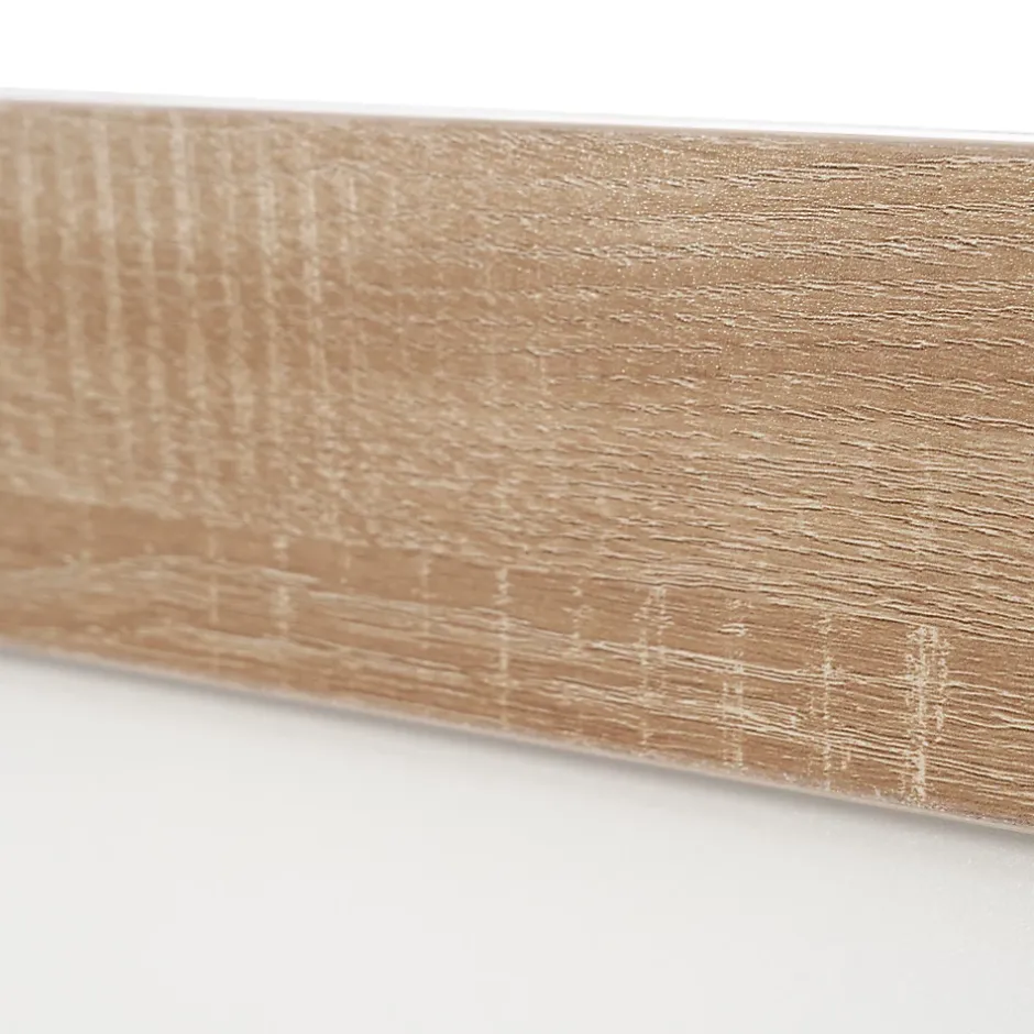 Okwish Lit double 140x200 cm - Lit adulte flottant en bois massif avec sommier à lattes - Bois massif - Sans Matelas - Naturel