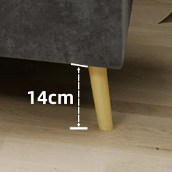 Okwish Lit Double 140x200 cm - Lit Bas Contemporain Adulte et Ado, Cadre Minimaliste et Robuste, Sans Tête de Lit, Sans Matelas, Gris