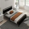 Okwish Lit Double 140x200 cm - Lit en Métal Noir Robuste et Gain de Place pour Appartement - Sans Matelas Best