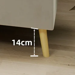 Okwish Lit Double 160x200 cm - Lit pour Adulte/Ado Moderne à Base Basse, Sans Tête de Lit, Sans Matelas, en Velours Hollandais Beige